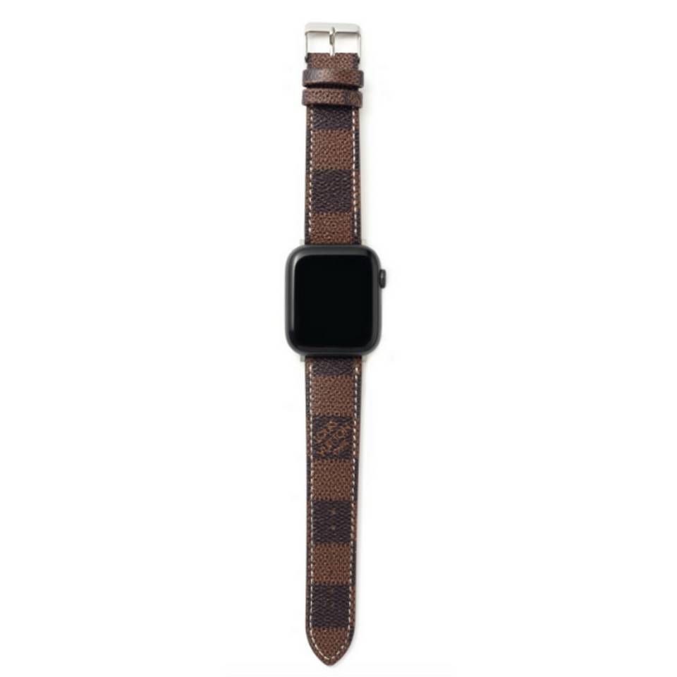 LV Checkered Damier Brown Apple Watch Band