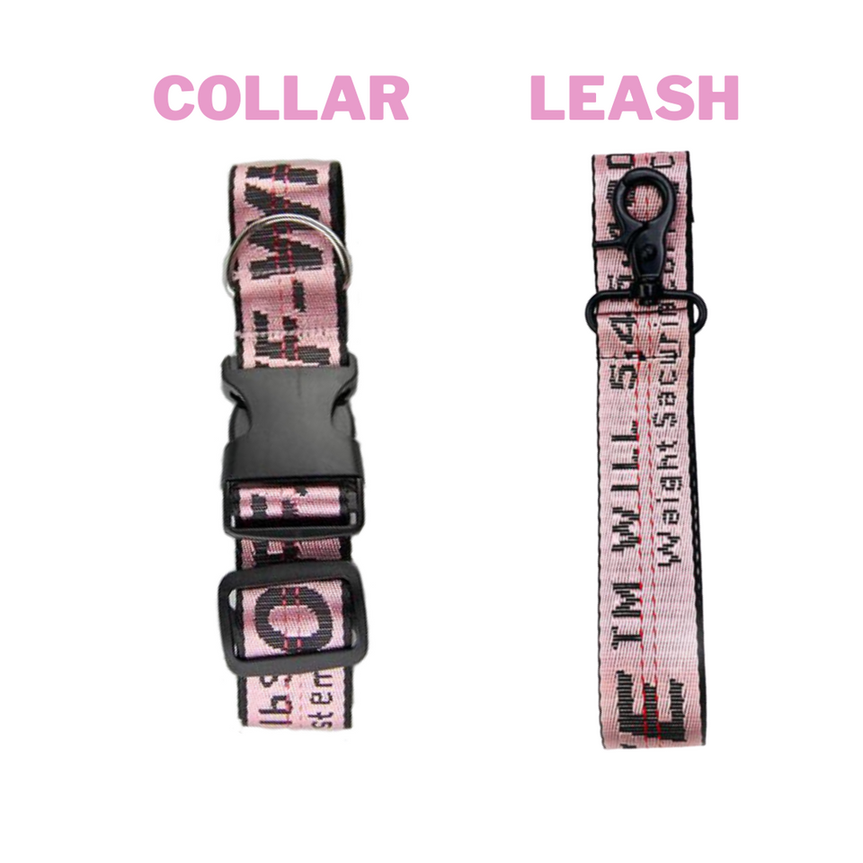 OW (Woof-White) Dog Collar + Leash