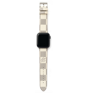 LV Checkered Damier White Apple Watch Band