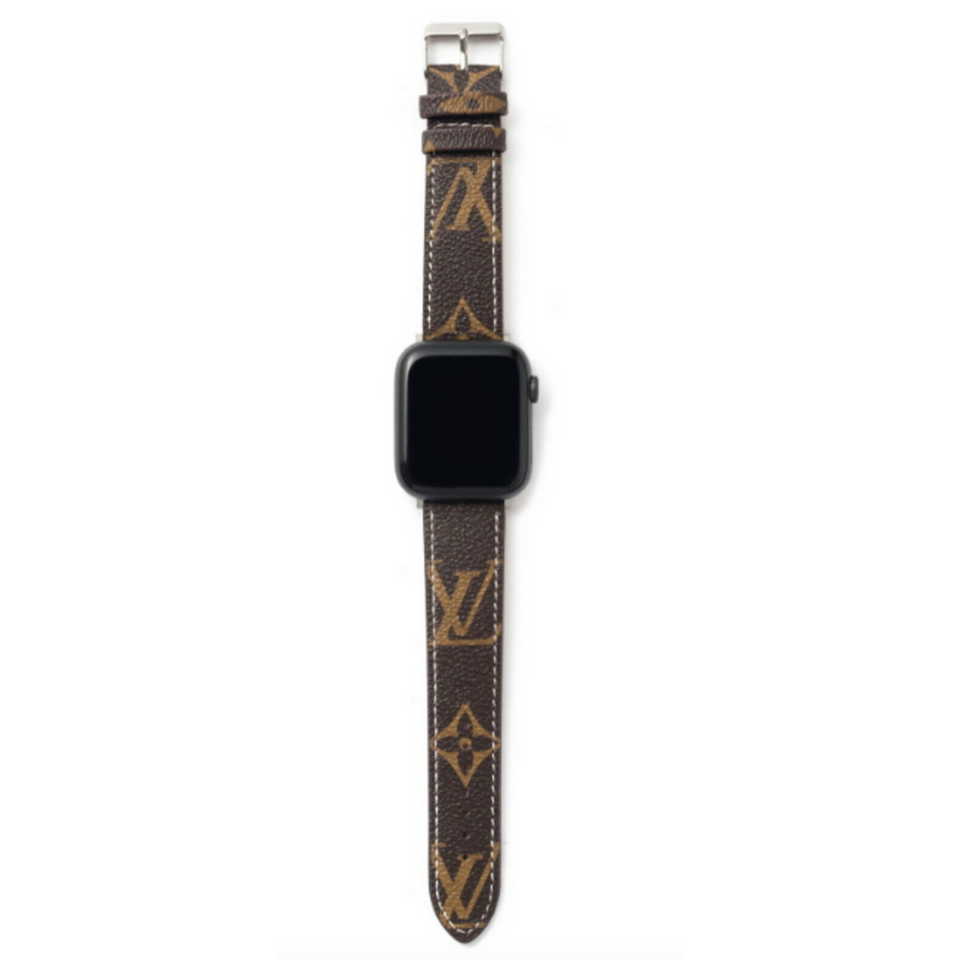LV Monogram Brown Apple Watch Band