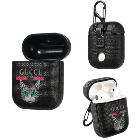 Gucci Cat Style Leather ShockProof Case for Apple Airpods 1 & 2