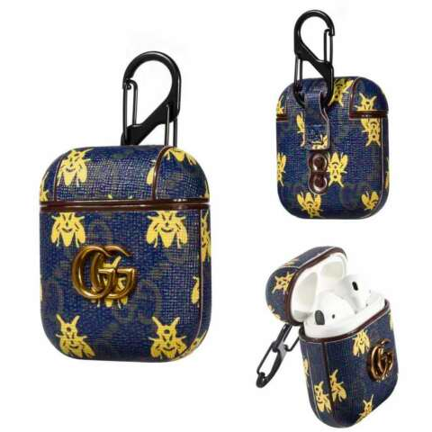 Gucci GG Style Dark Blue Butterfly ShockProof Case for Apple Airpods 1 & 2s